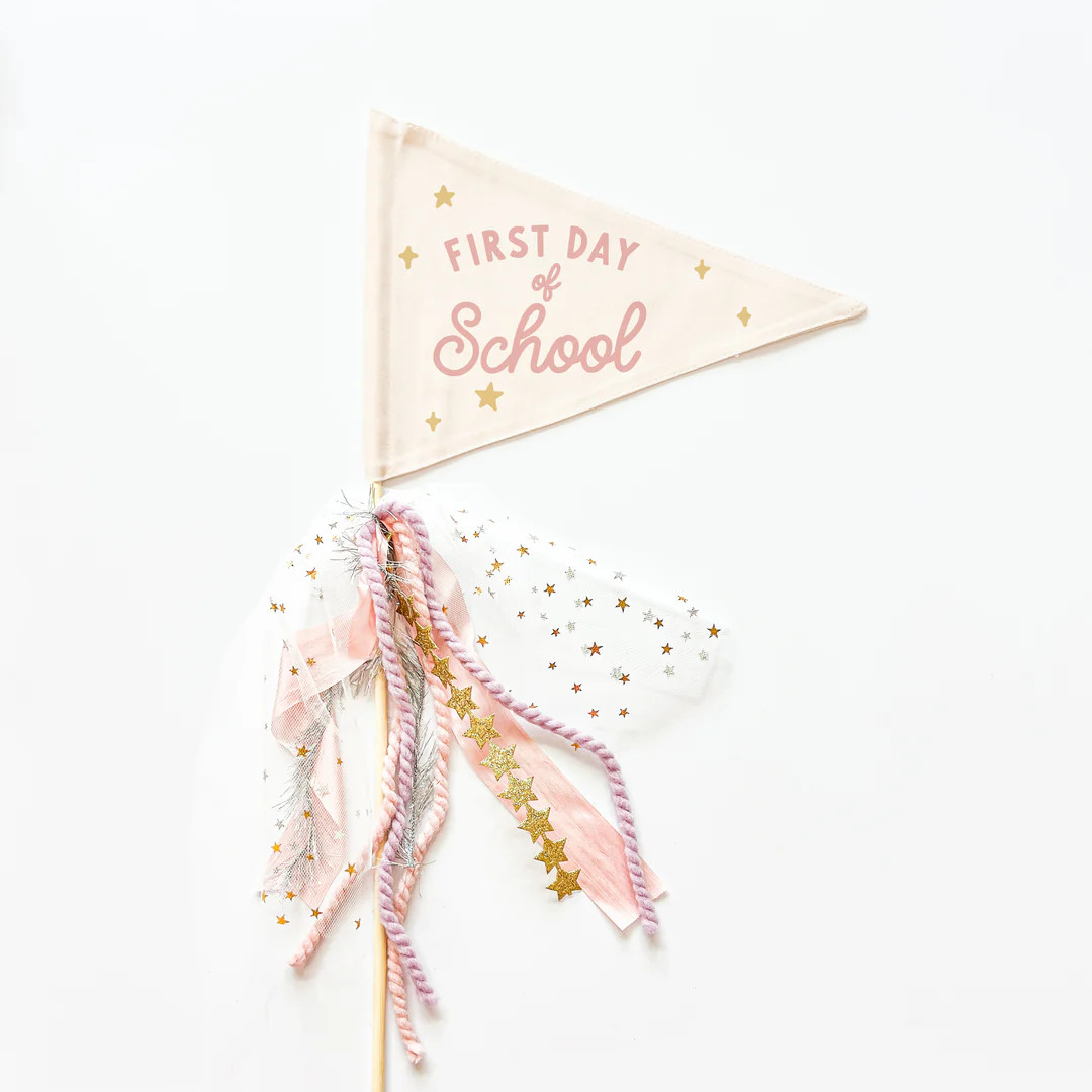 {Pink} First Day Individual School Flags - Ready to Ship | Hunny Prints