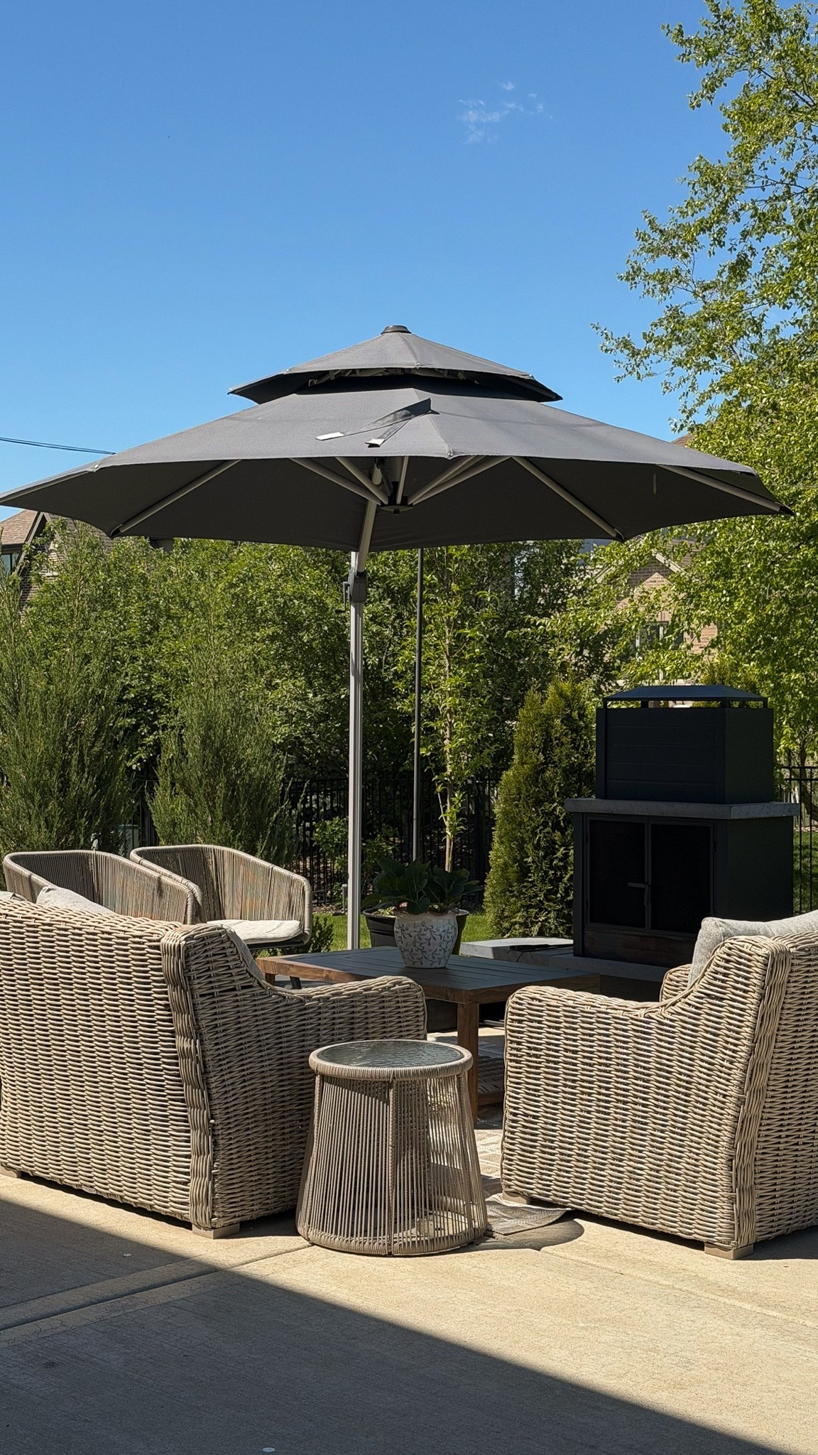 This wicker patio set is my go to spot outside.

#LTKSeasonal #LTKHome