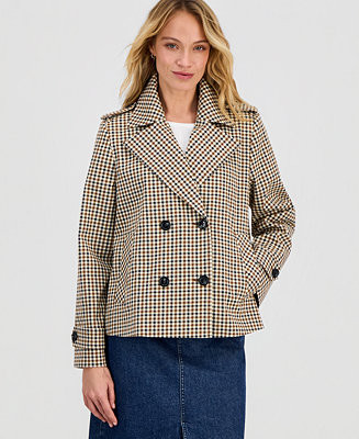 Women's Short Double-Breasted Trench Coat | Macy's