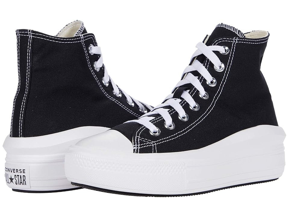 Converse Chuck Taylor(r) All Star(r) Move Platform Hi Women's Shoes Black/Natural Ivory/White : 7.5 B - Medium, Textile | Zappos