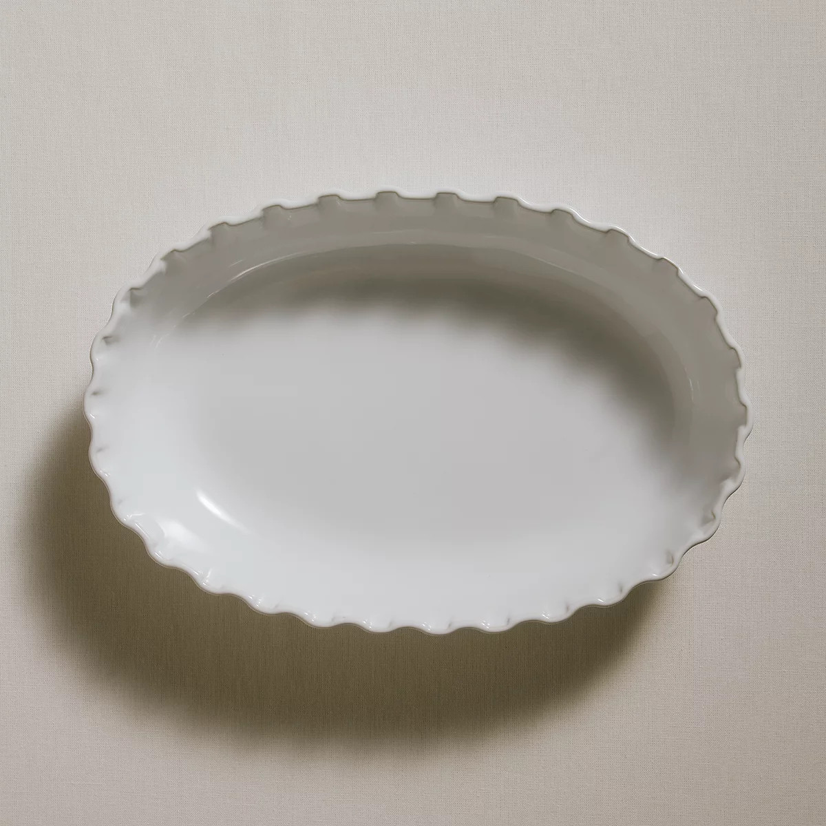 Portobello Ruffle Oven Dish – Large | The White Company UK & ROW