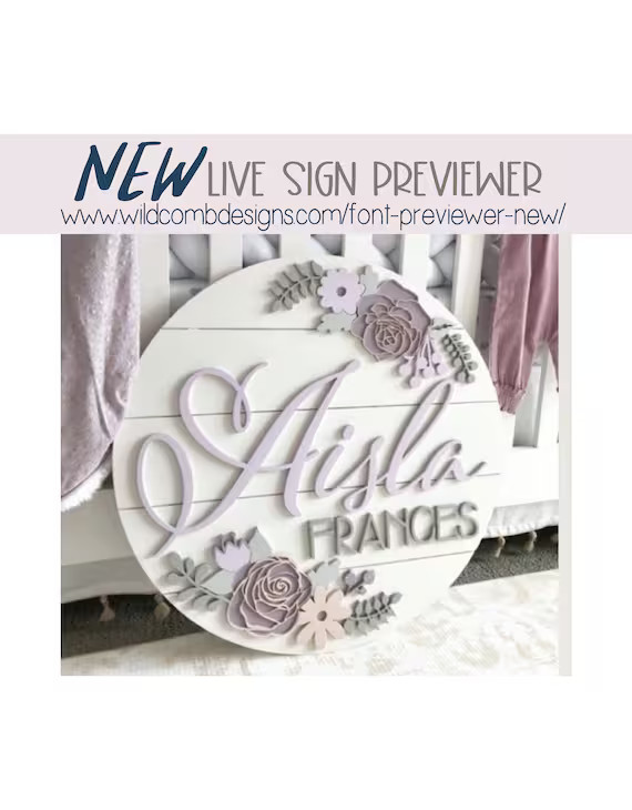 Round floral shiplap baby name sign for nursery or shower | Etsy | Etsy (US)
