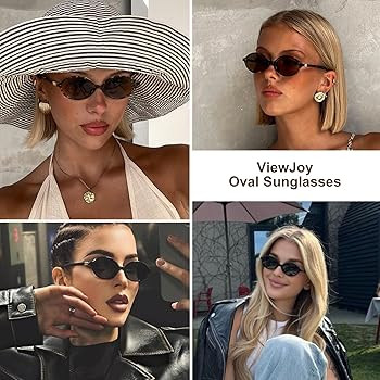 Retro Oval Sunglasses for Women Vintage 90s Y2K Trendy Designer Sun Glasses | Amazon (US)