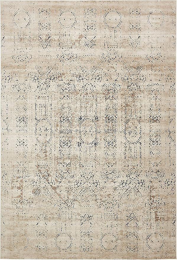 Unique Loom Chateau Collection Distressed Vintage Traditional Textured Beige Area Rug (10' 0 x 14... | Amazon (US)