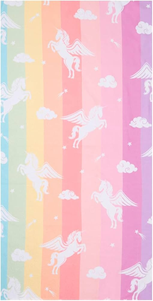 LIVILAN Small Unicorn Towel for Kids Girls, Pink Cute Rainbow Beach Towel for Women Teens 24” x... | Amazon (US)