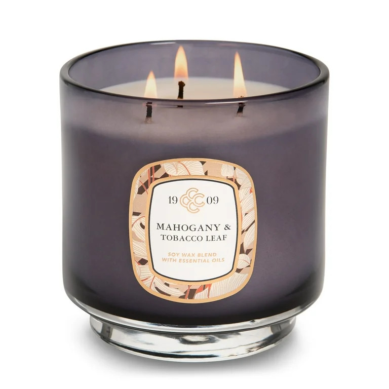 Colonial Candle 1909 Mahogany & Tobacco Leaf Candle, 3 Wick, 20 oz, 80 Hours Burn, Woody & Earthy | Walmart (US)