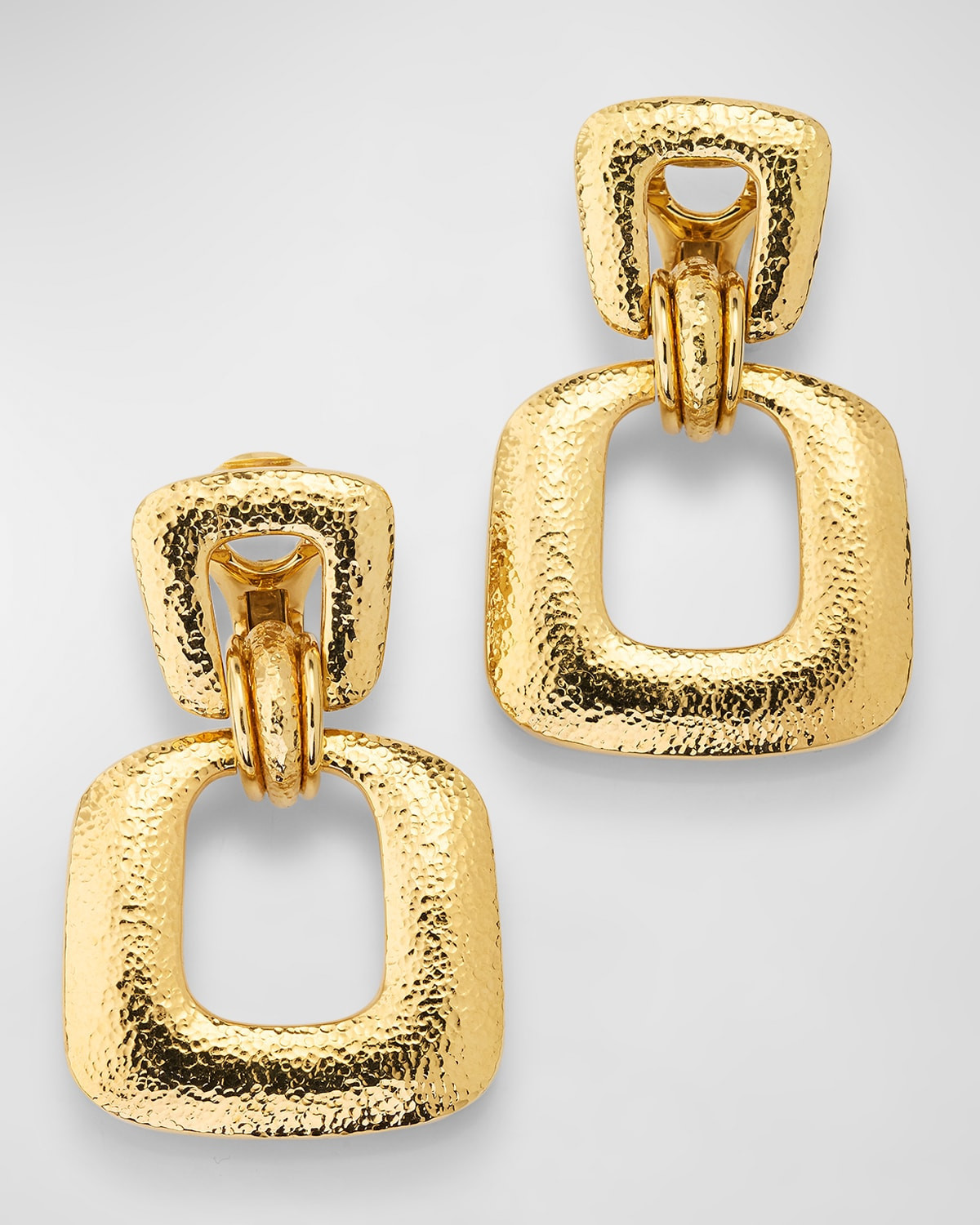 18k Hammered Gold Hoop Earrings | Neiman Marcus