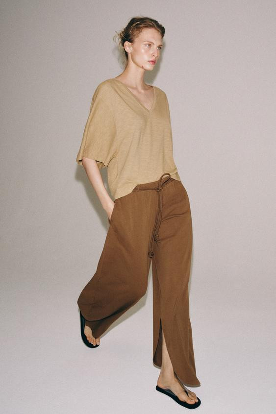 HEAVY COTTON BALLOON PANTS | Zara US