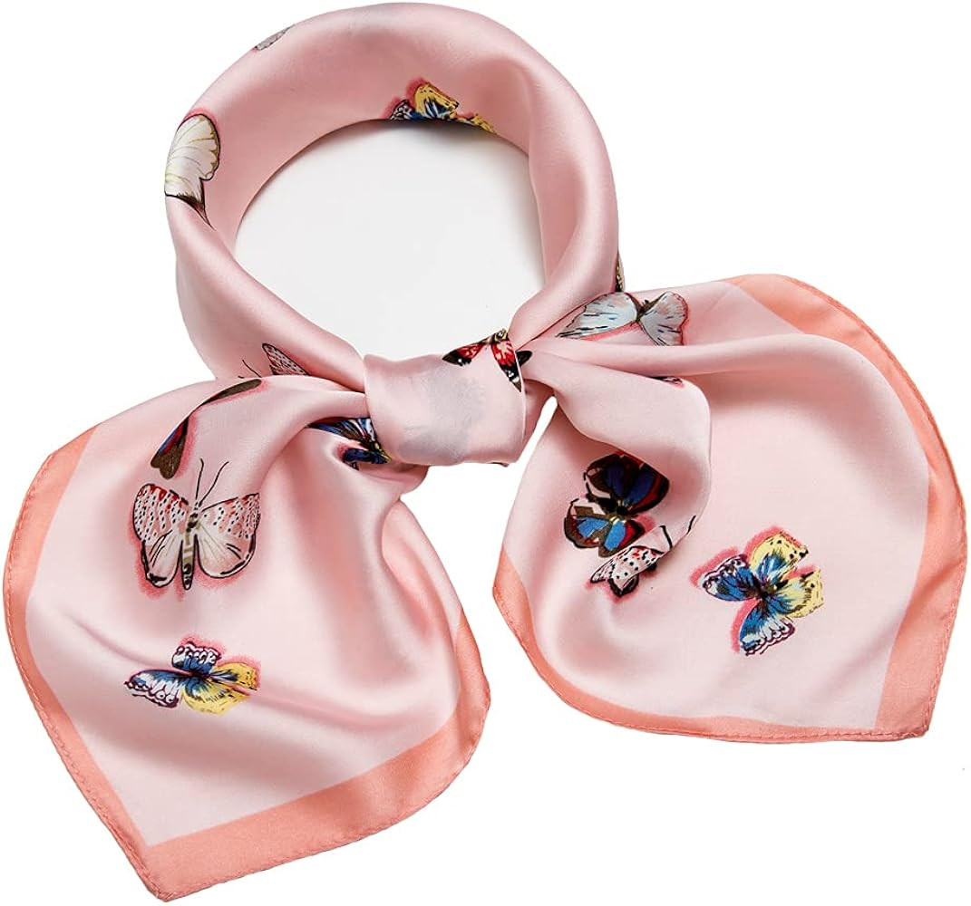 27 inch Silk Feeling Scarf Square Satin Head Scarf Fashion Neck Scarfs for Women | Amazon (US)