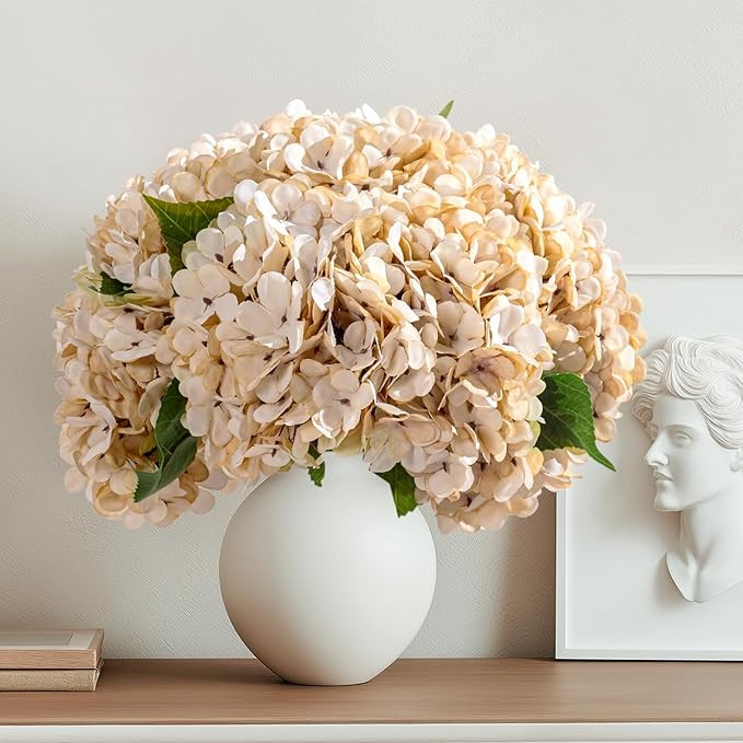 10PCS Fake Hydrangea Artificial Flowers Hydrangea Bouquet for Home Wedding Bridal Bouquet Office ... | Amazon (US)