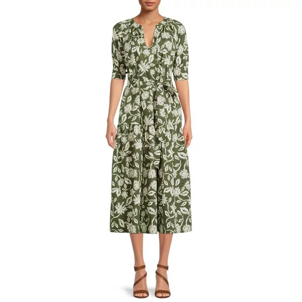 The Get Women's Juniors Tied Waist Midi Dress - Walmart.com | Walmart (US)