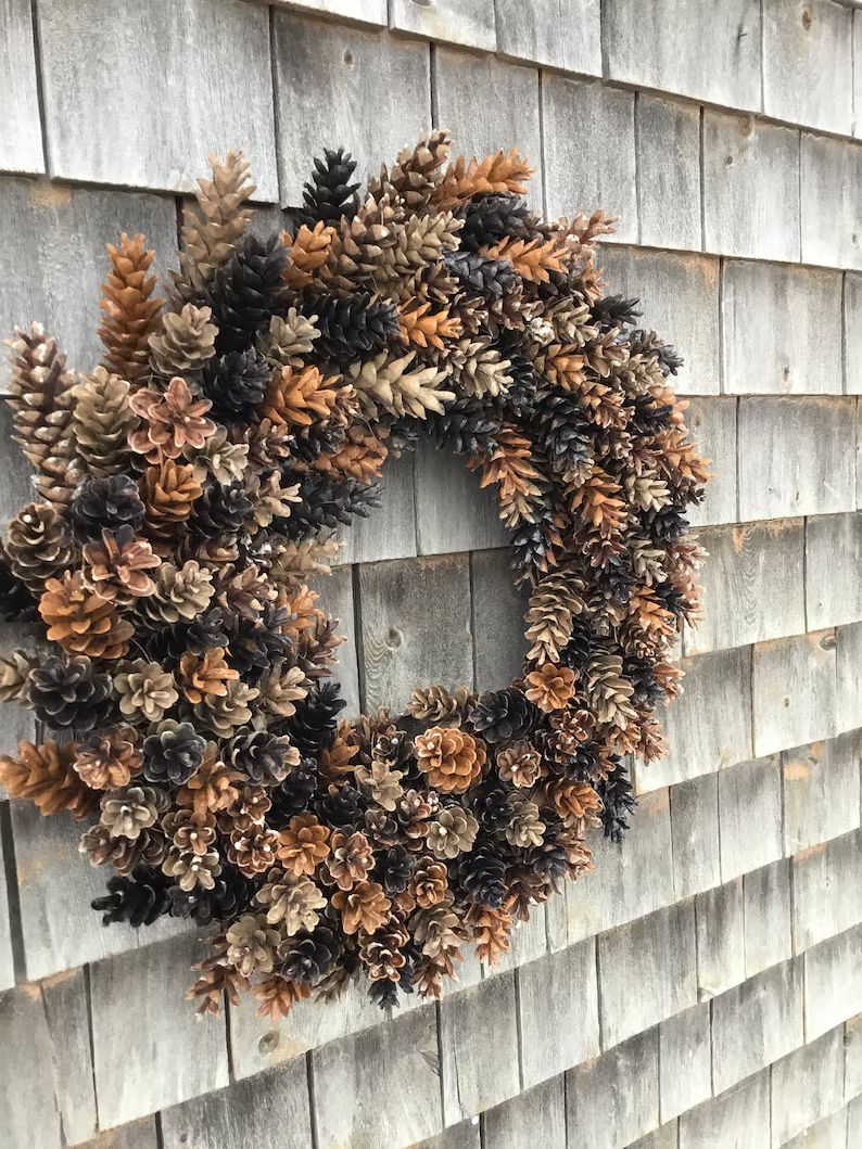 Large Maine Pinecone Lasting Wreath - Etsy | Etsy (US)