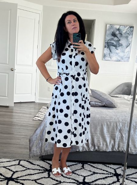 Polka dot linen blend dress is only $35! Lightweight, comfortable & perfect for the summer.
#hellosummer
#dressonsale
#linendress
#forcynthiadress

#LTKfindsunder50 #LTKsalealert #LTKSeasonal