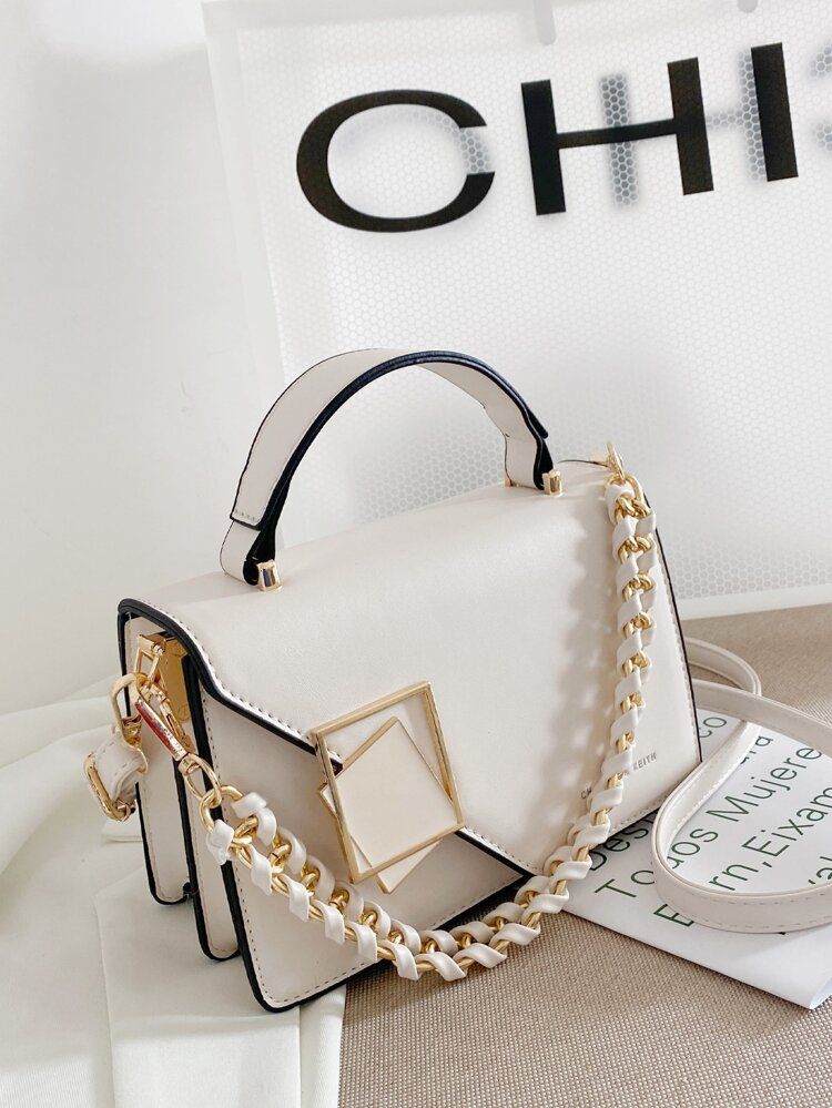 Minimalist Chain Decor Satchel Bag | SHEIN