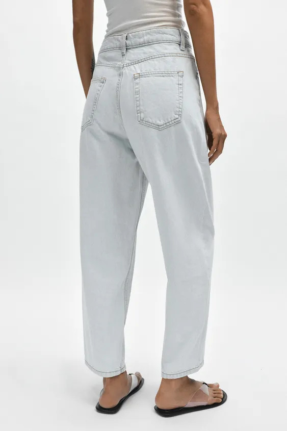 ZW COLLECTION TAPERED MID-WAIST JEANS | Zara UK