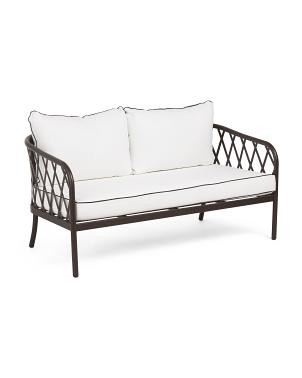 59x28.75 Outdoor Metal Frame Loveseat Sofa | TJ Maxx