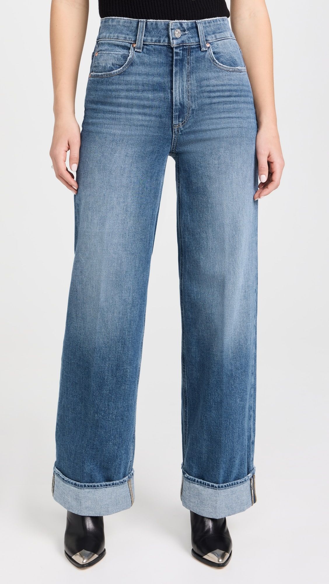 PAIGE Sasha 32" Wide Cuff Jeans | Shopbop | Shopbop