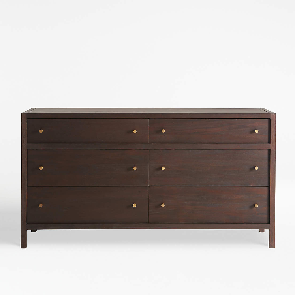 Keane 64" Espresso Wood 6-Drawer Dresser + Reviews | Crate & Barrel | Crate & Barrel