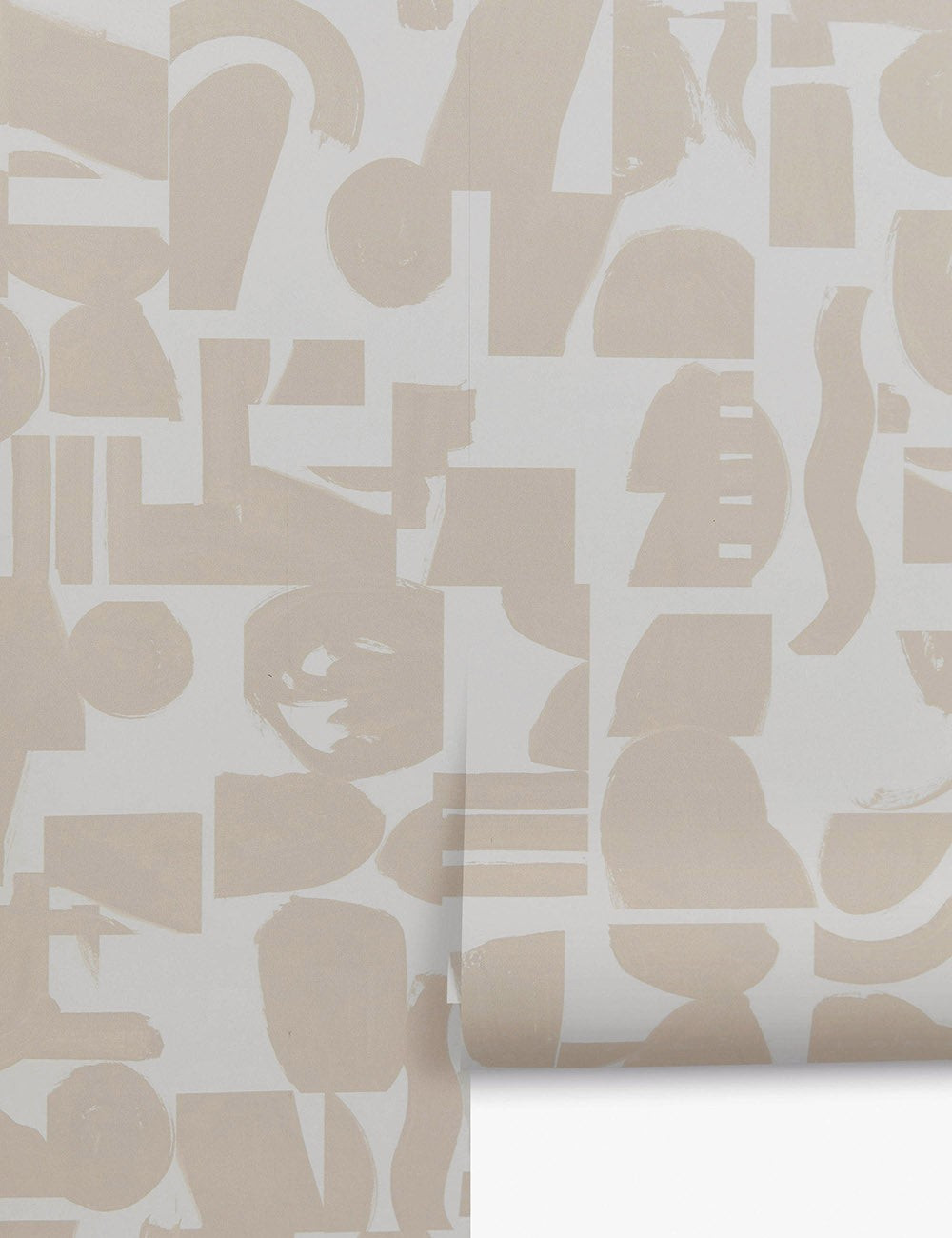 Organic Shapes Wallpaper by Sarah Sherman Samuel, Ivory + Taupe | Lulu and Georgia 
