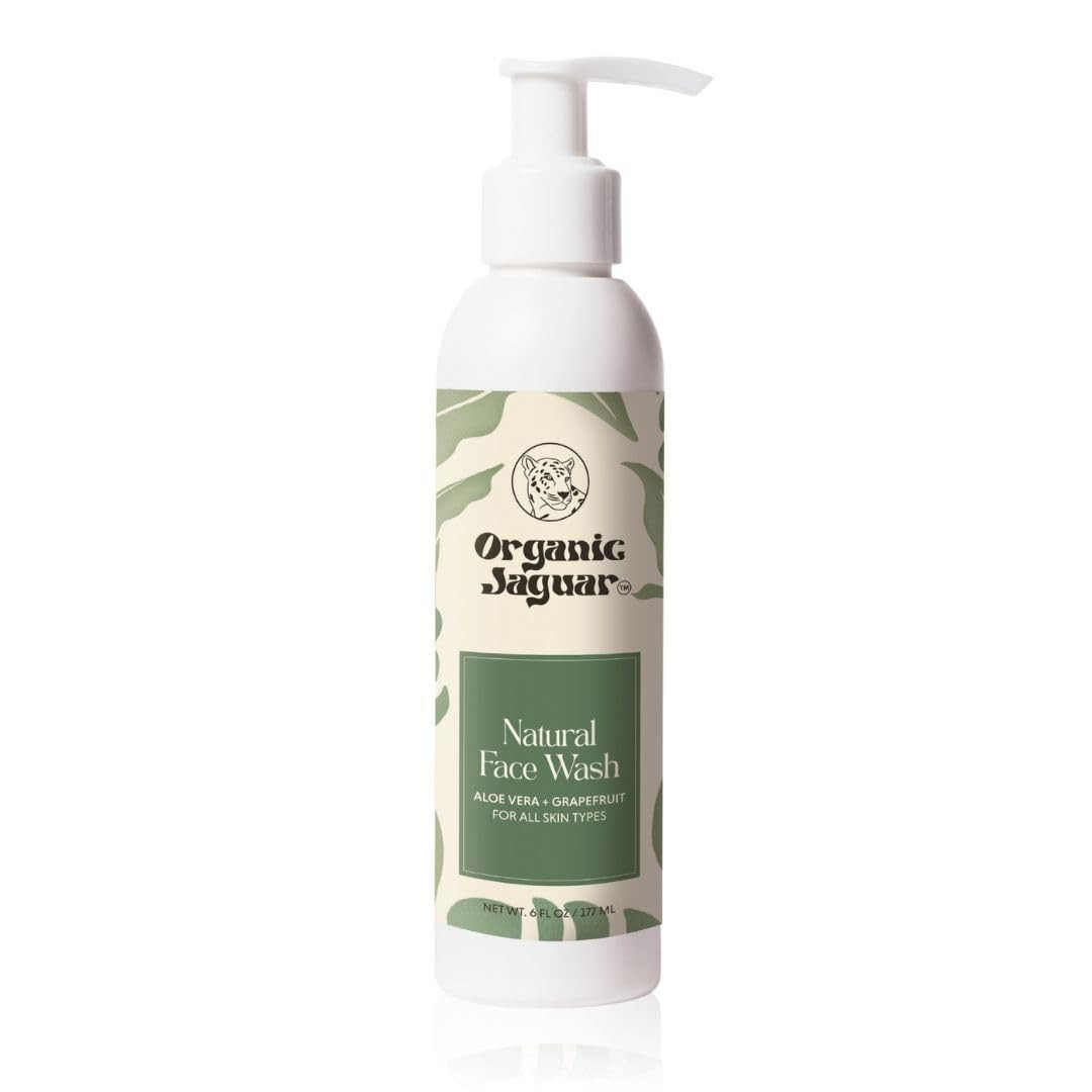 Organic Jaguar Aloe Vera and Grapefruit Face Wash for Skin Care, Makeup Remover, Hydrating Facial Cleanser with Hyaluronic Acid, Pore Cleaner, Cleansing Skincare for Oily to All Skin Types, 6 fl oz | Amazon (US)