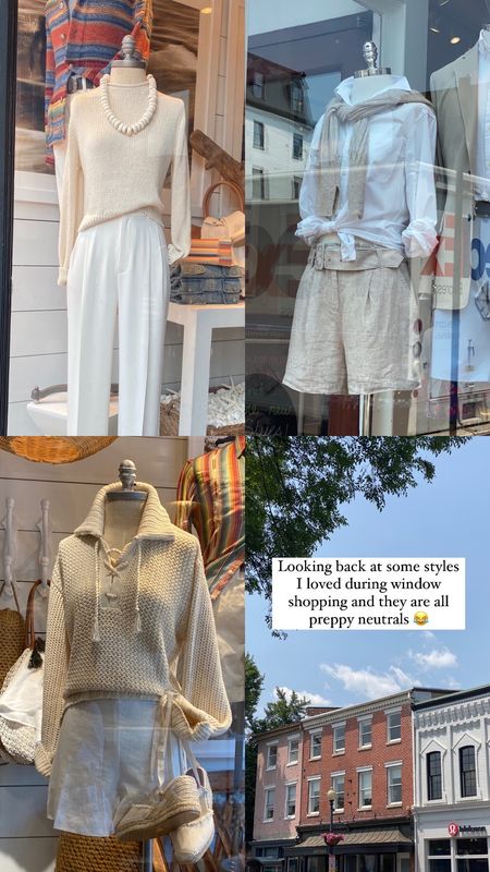 Window shopping neutral preppy outfits