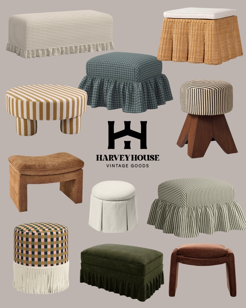 Ottomans, stools, wicker - ruffles - home decor 

#LTKHome