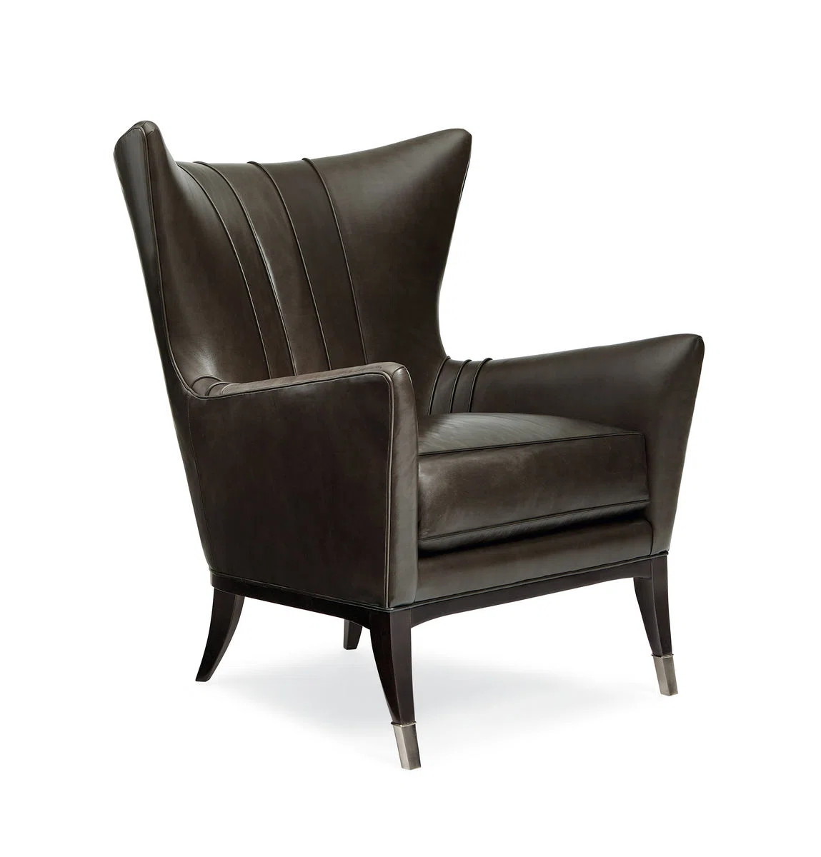 So Welt Done Leather Wingback Chair | Perigold