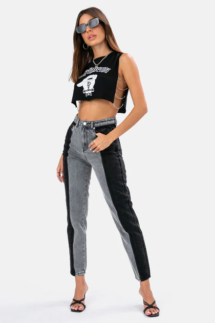 Nori Color Block Jeans | MOM | ADIKA