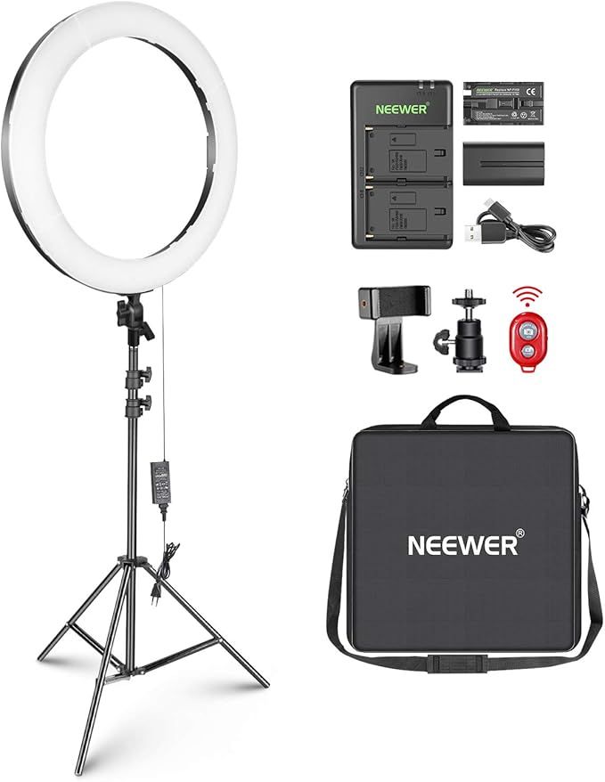 Neewer 20-inch LED Ring Light Kit for Makeup Youtube Video Blogger Salon - Adjustable Color Tempe... | Amazon (US)