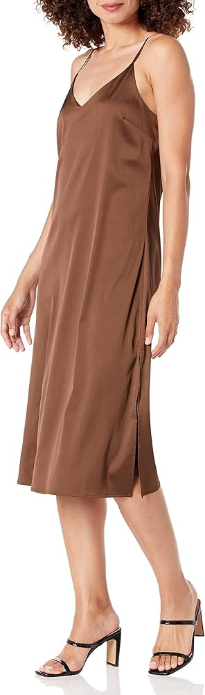 The Drop Women's Ana Silky V-Neck Midi Slip Dress | Amazon (US)