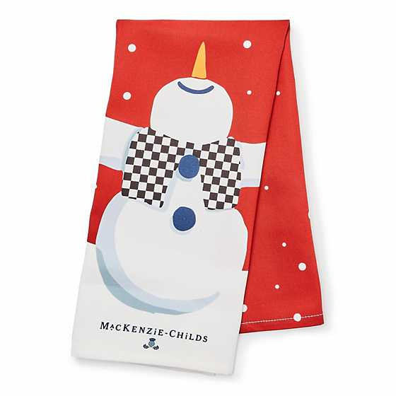 Dancing Snowman Dish Towel | MacKenzie-Childs