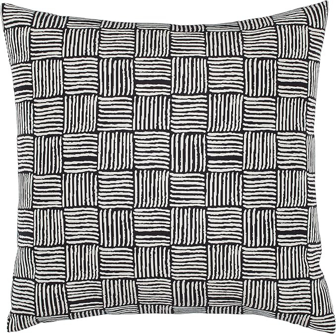 Amazon Brand – Stone & Beam Modern Reversible Cross-Hatch Stitched Throw Pillow, 17" x 17" , Bl... | Amazon (US)