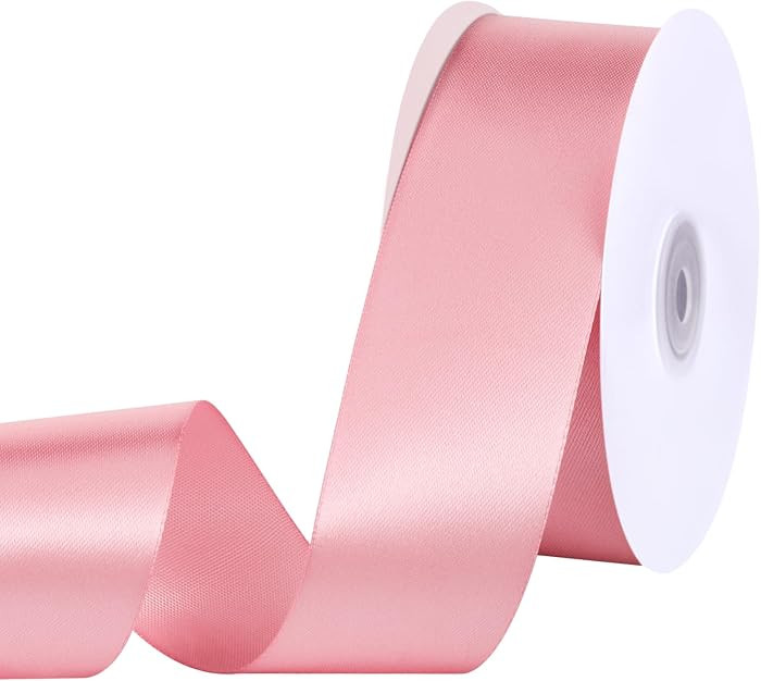 woric Pink Ribbon 1 1/2 Inch 60 Yards Single Faced Pink Satin Mothers Day Ribbon for Graduation L... | Amazon (US)