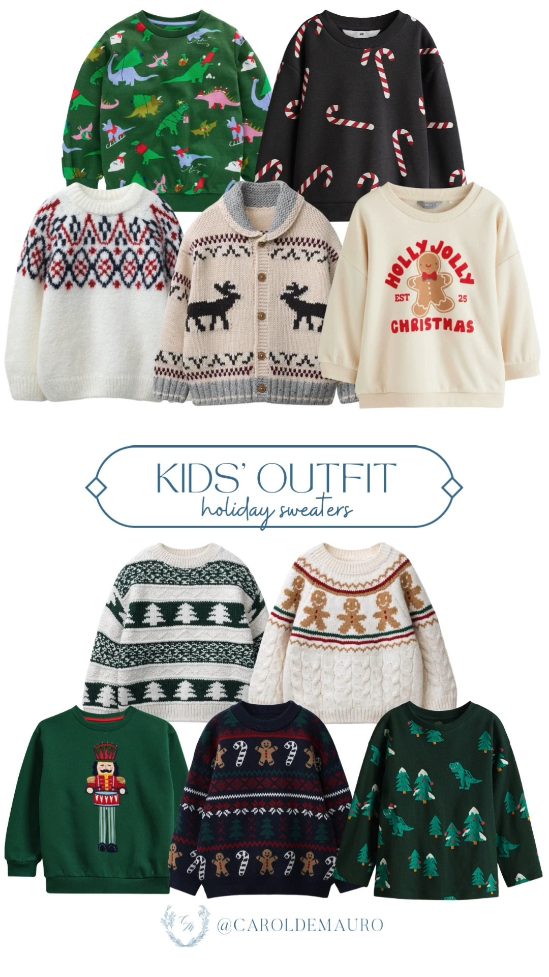 Getting the kids ready for all the holiday parties and hot cocoa! Love these adorable festive sweaters! Can't decide which one to grab first from the dinos or the gingerbread men.

kids outfit, christmas, holiday look, sweater weather, cozy knits, winter wardrobe, outfit inspo, toddler style

#LTKSeasonal #LTKFindsUnder50 #LTKKids