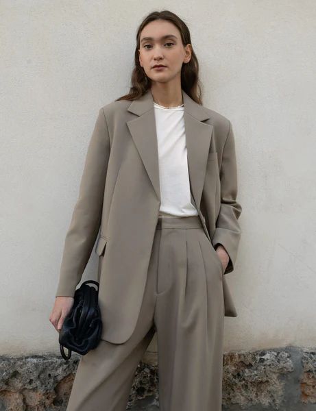 Suit Relaxed Blazer in Pebble | Pixie Market