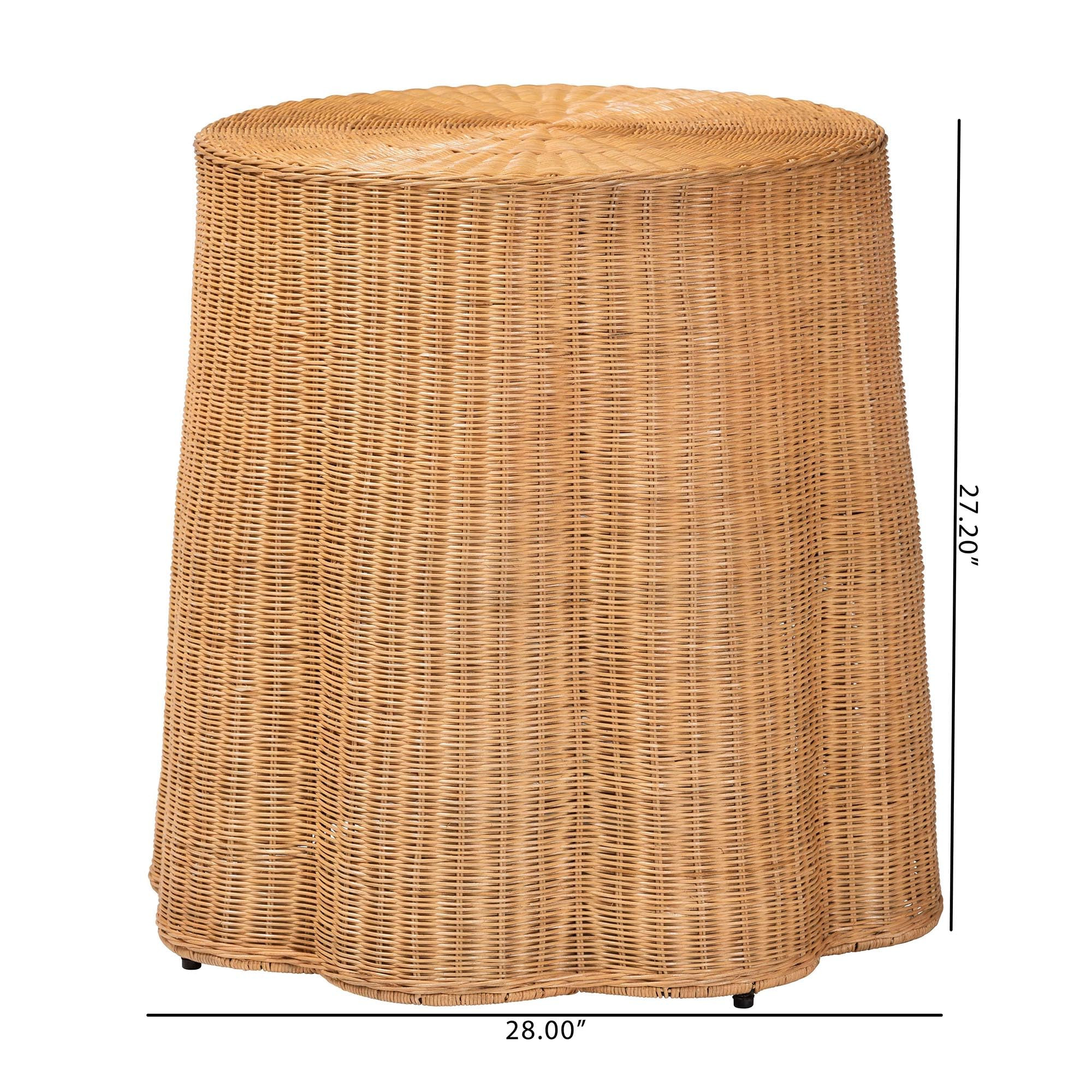 bali & pari Palm Bohemian Honey Scallop Rattan End Table | Amazon (US)