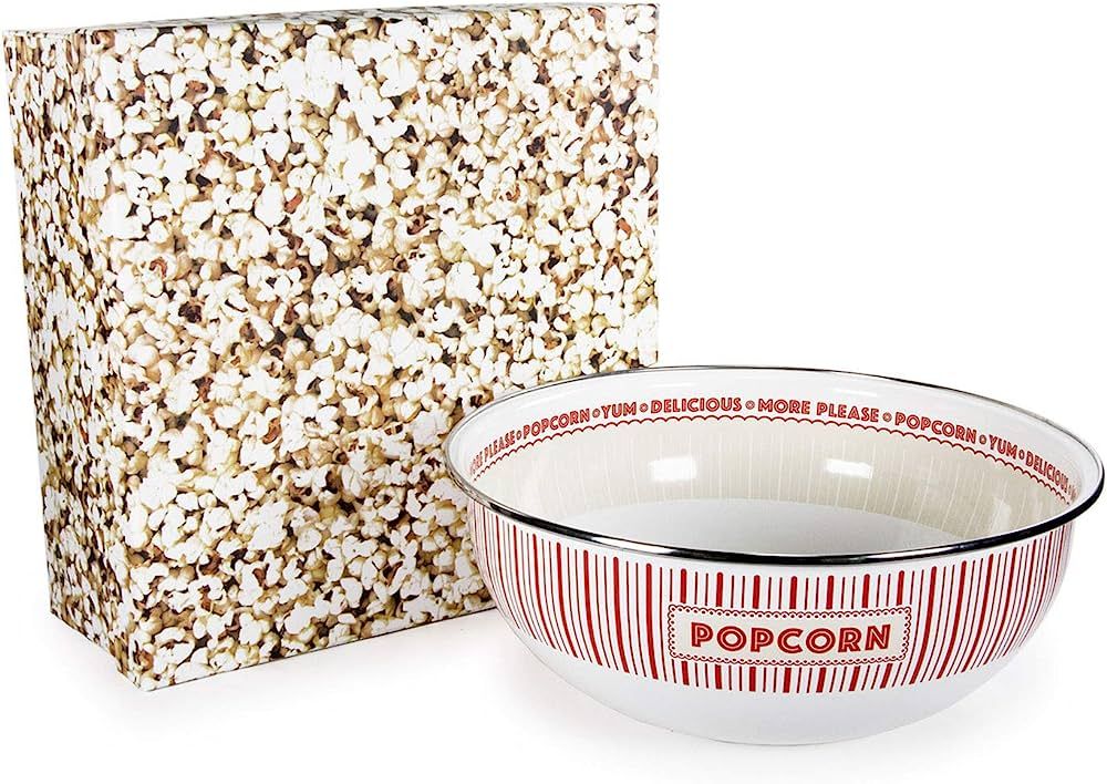 Golden Rabbit Enamelware - Showtime Pattern - Popcorn Gift Bowl | Amazon (US)
