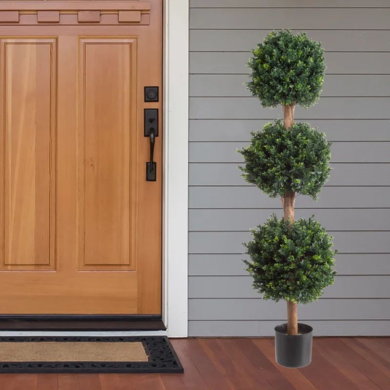 Brooklyn 60'' Faux Boxwood Topiary in Planter | Wayfair North America