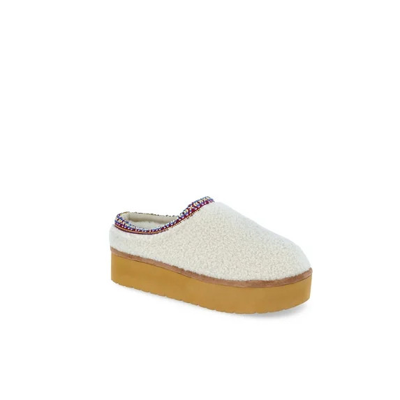 Madden NYC Women's Platform Faux Fur Lined Slip On Mules | Walmart (US)