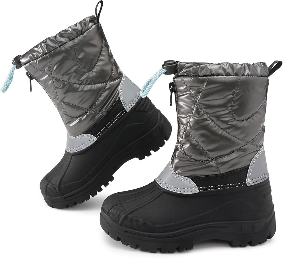 Stelle Boys Girls Snow Boots for Toddler Kids Winter Outdoor Non Slip Waterproof Mid Calf Warm Sh... | Amazon (US)