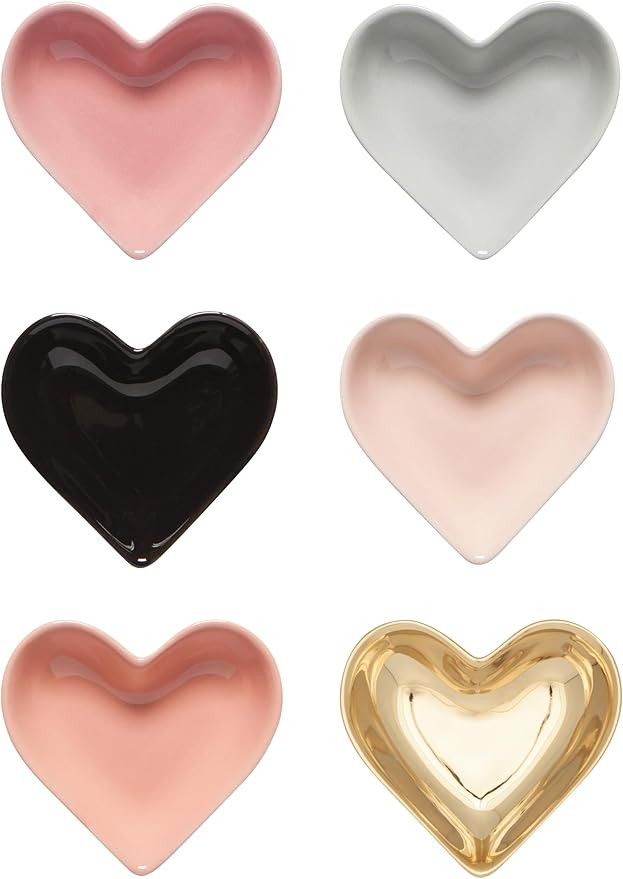 Jubilee Heart Stoneware Shaped Pinch Bowl Set, Mini Bowls for Dipping and Seasoning-Soy Sauce Dis... | Amazon (US)