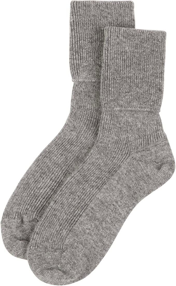 Jasmine Silk Ladies' Pure Cashmere Bed Socks in Light Grey, 3-7size | Amazon (UK)