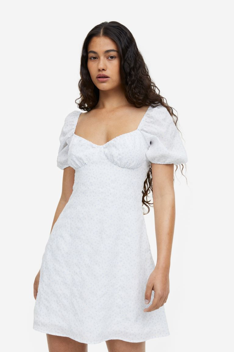 Robe en crêpe avec manches bouffantes | H&M (FR, IT, ES, PT, BE)