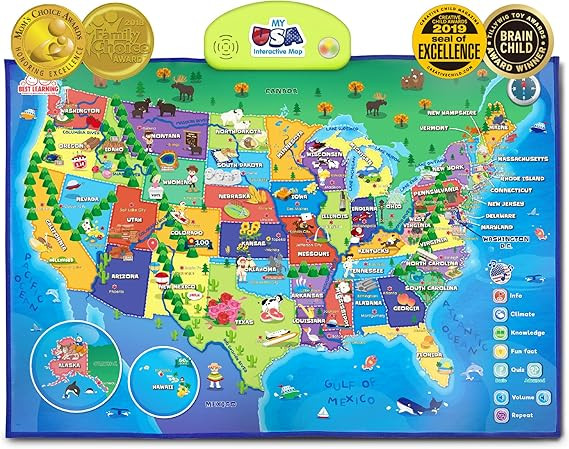 BEST LEARNING i-Poster My USA Interactive Map - Educational Talking Toy for Kids of Ages 5 to 12 ... | Amazon (US)