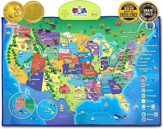 BEST LEARNING i-Poster My USA Interactive Map - Educational Talking Toy for Kids of Ages 5 to 12 ... | Amazon (US)