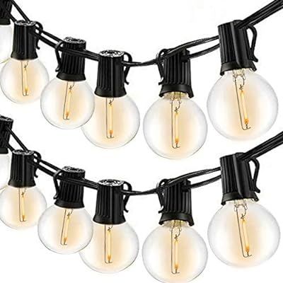 25Ft G40 Globe String Lights with Clear Bulbs,Backyard Patio Lights,Hanging String Lights for Bis... | Amazon (US)