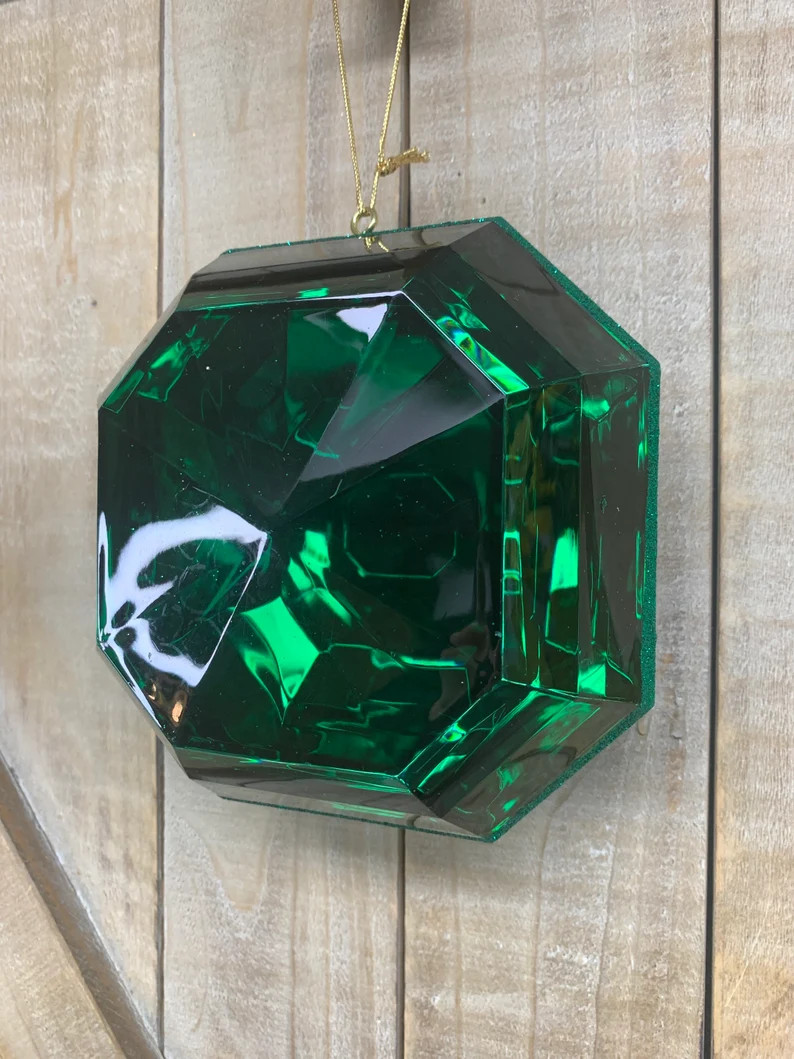 6 Inch Square Green Emerald Cut Ornament Gem Ornament Jewel - Etsy | Etsy (US)