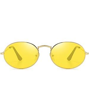 Dollger Oval Sunglasses for Women Vintage Metal Frame Glasses Anti Reflective Retro Eyeglasses Un... | Amazon (US)