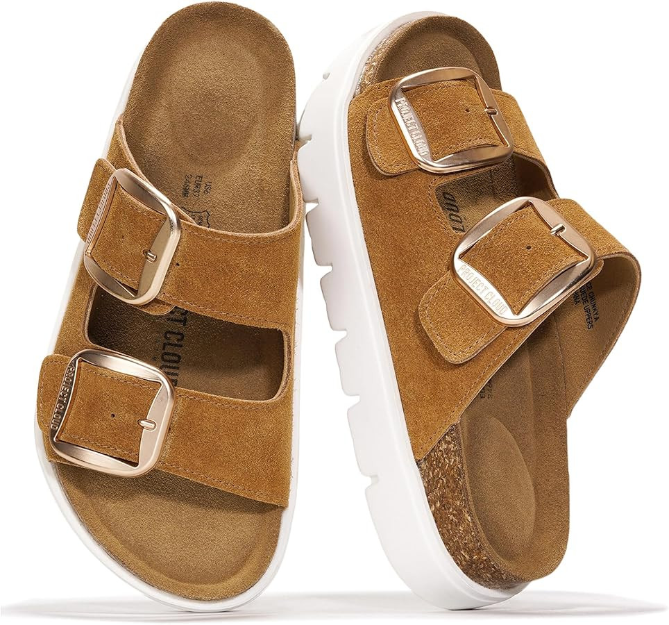 Project Cloud Genuine Leather Platform Sandals Women Footwear - Wedge Chunky Sandals Womens sanda... | Amazon (US)