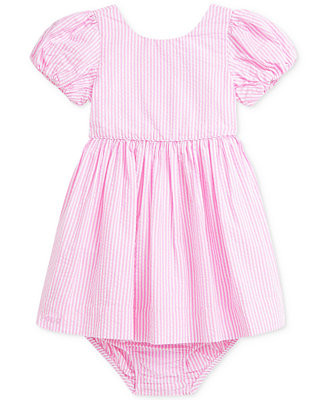 Polo Ralph Lauren Baby Girls Cotton Striped Seersucker Dress - Macy's | Macy's